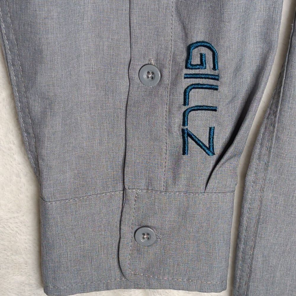 Gillz Fishing Shirt Men's Gray Size XLarge Long Sleeve Button Up Vented Relaxed - Picture 6 of 15